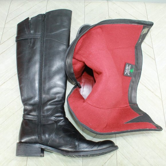 Santana Black Leather Side Zipper Tall Riding Boots Size 8 Medium - Picture 7 of 9